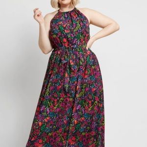 MODCLOTH illuminated elegance chiffon Maxi dress